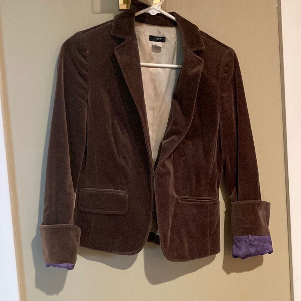 Size 2 J. Crew Brown Velvet Blazer